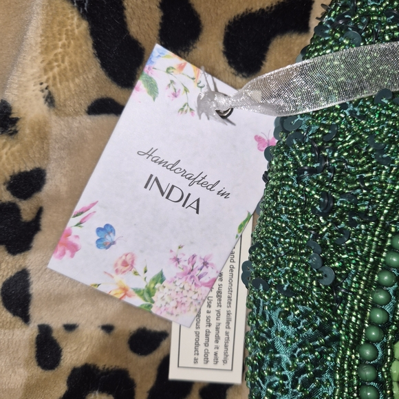 Handcrafted Green and Red Watermelon Beaded Women's Bag - Picture 2 of 3